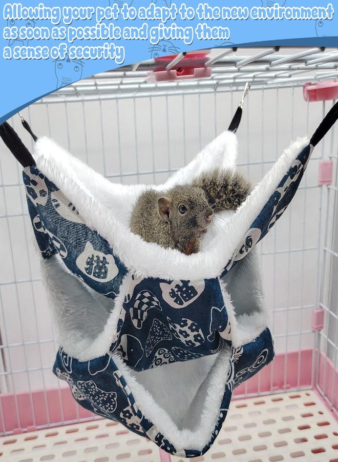ZhouBoat 2Pcs Guinea Pig Rat Hammock, 3 Layer Guinea Pig Hamster Cute Ferret Hanging Hammock Bed, Rat Hammocks for Cage for Small Animals Chinchilla Parrot Sugar Glider Ferre - Image 5